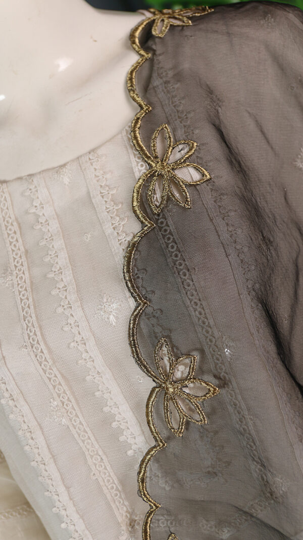 Organza Cutwork Embroidered Duppatta - 24 - Image 2