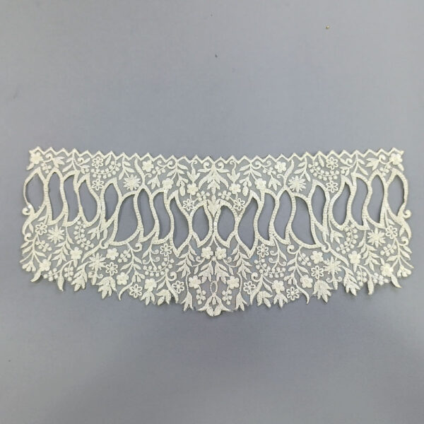 Organza Embroidered Neck - Whit - OND40W - Image 2
